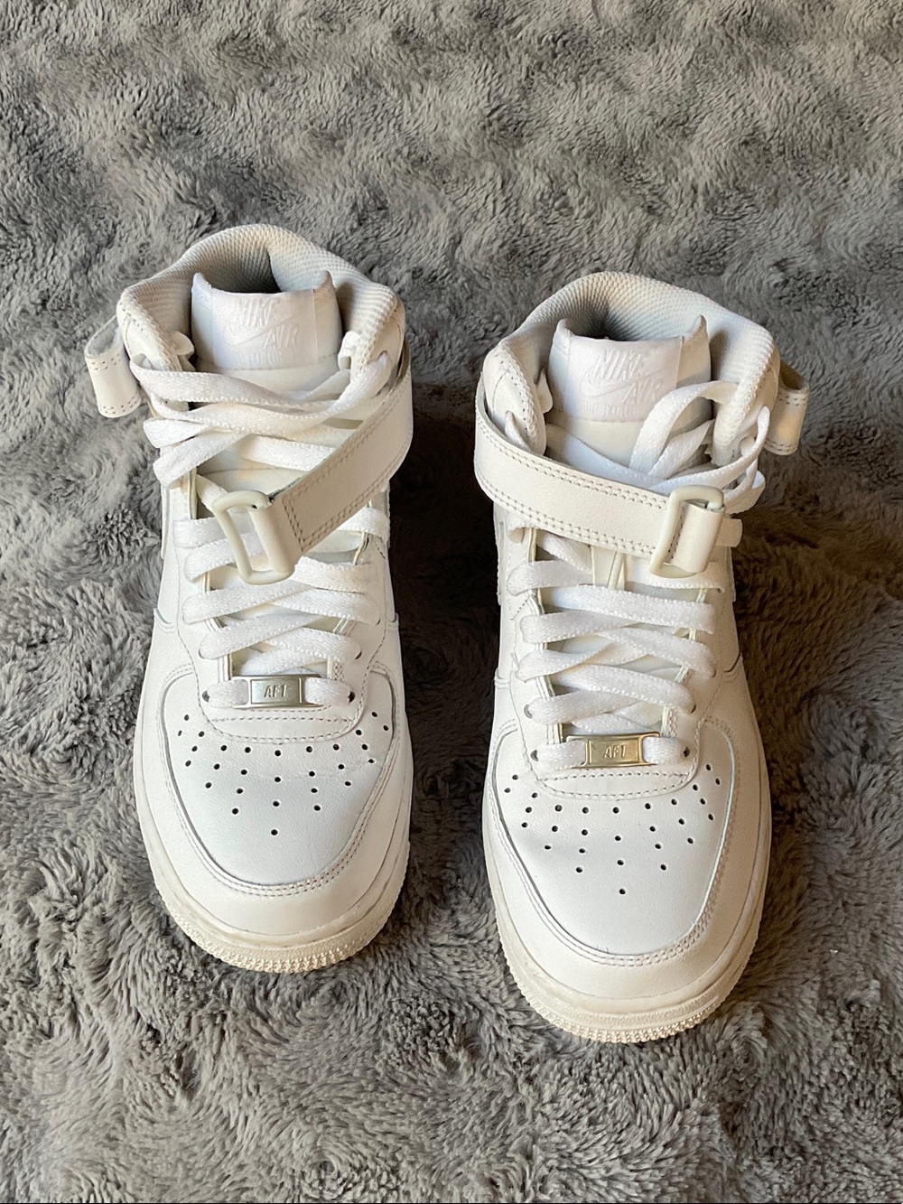 Nike White High-Top Sneakers with Ankle Strap